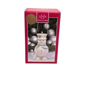 Lenox Christmas Happy Holly Days Snowman Votive Candle Holder New Open Box Decor